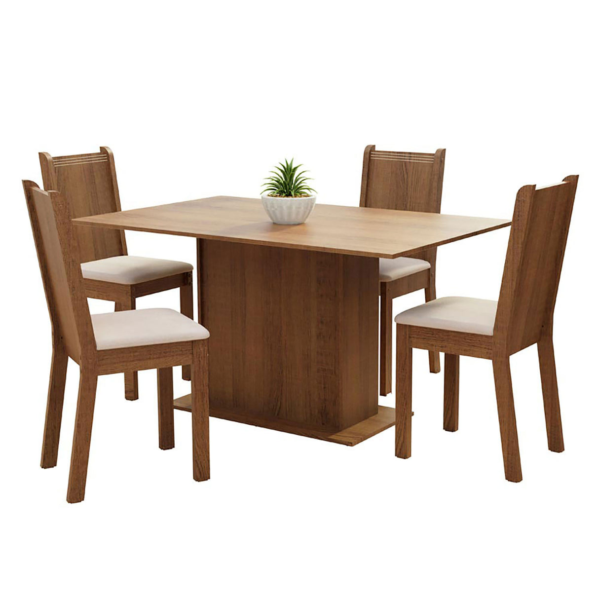 Combo Comedor y Sillas Luana Marron 104x78cm de 4 Puestos - Comedores | Bylmo