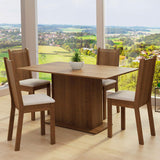 Combo Comedor y Sillas Luana Marron 104x78cm de 4 Puestos - Comedores | Bylmo