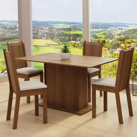 Combo Comedor y Sillas Luana Marron 104x78cm de 4 Puestos - Comedores | Bylmo