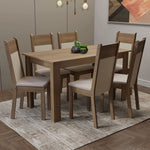 Combo Comedor Y Sillas Medelin Marron 136x76cm De 6 Puestos