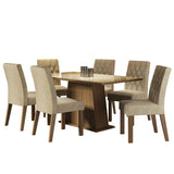 Combo Comedor y Sillas Stéfani Marron 160x80cm de 6 Puestos - Comedores | Bylmo