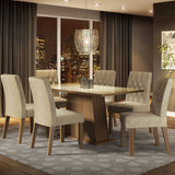 Combo Comedor y Sillas Stéfani Marron 160x80cm de 6 Puestos - Comedores | Bylmo