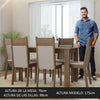 Combo Comedor Y Sillas Bahamas Marron 136x76cm De 6 Puestos