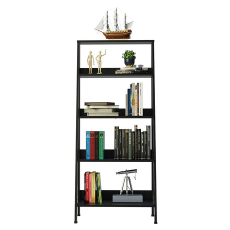 Estantería Ellie Negro 61x140cm en Escalera con Cinco Entrepaños - Bibliotecas y Estanterías | Bylmo