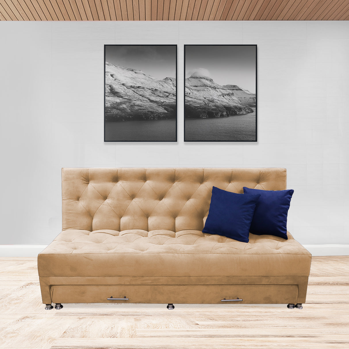 Sofacama Bachmann Camel 190x95cm de Tres Puestos Reclinable - Sofas y Poltronas | Bylmo