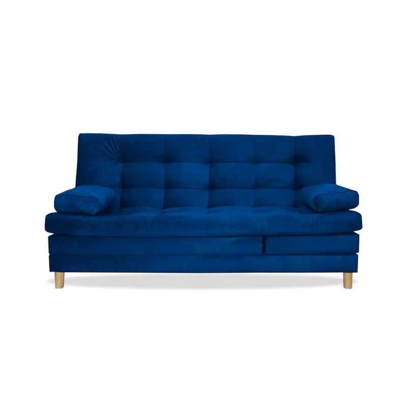 Sofacama Bieri Azul Petróleo 180x95cm De Tres Puestos Reclinable