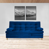 Sofacama Bieri Azul Petróleo 180x95cm de Tres Puestos Reclinable - Sofas y Poltronas | Bylmo