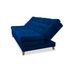 Sofacama Bieri Azul Petróleo 180x95cm De Tres Puestos Reclinable