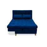 Sofacama Bieri Azul Petróleo 180x95cm De Tres Puestos Reclinable