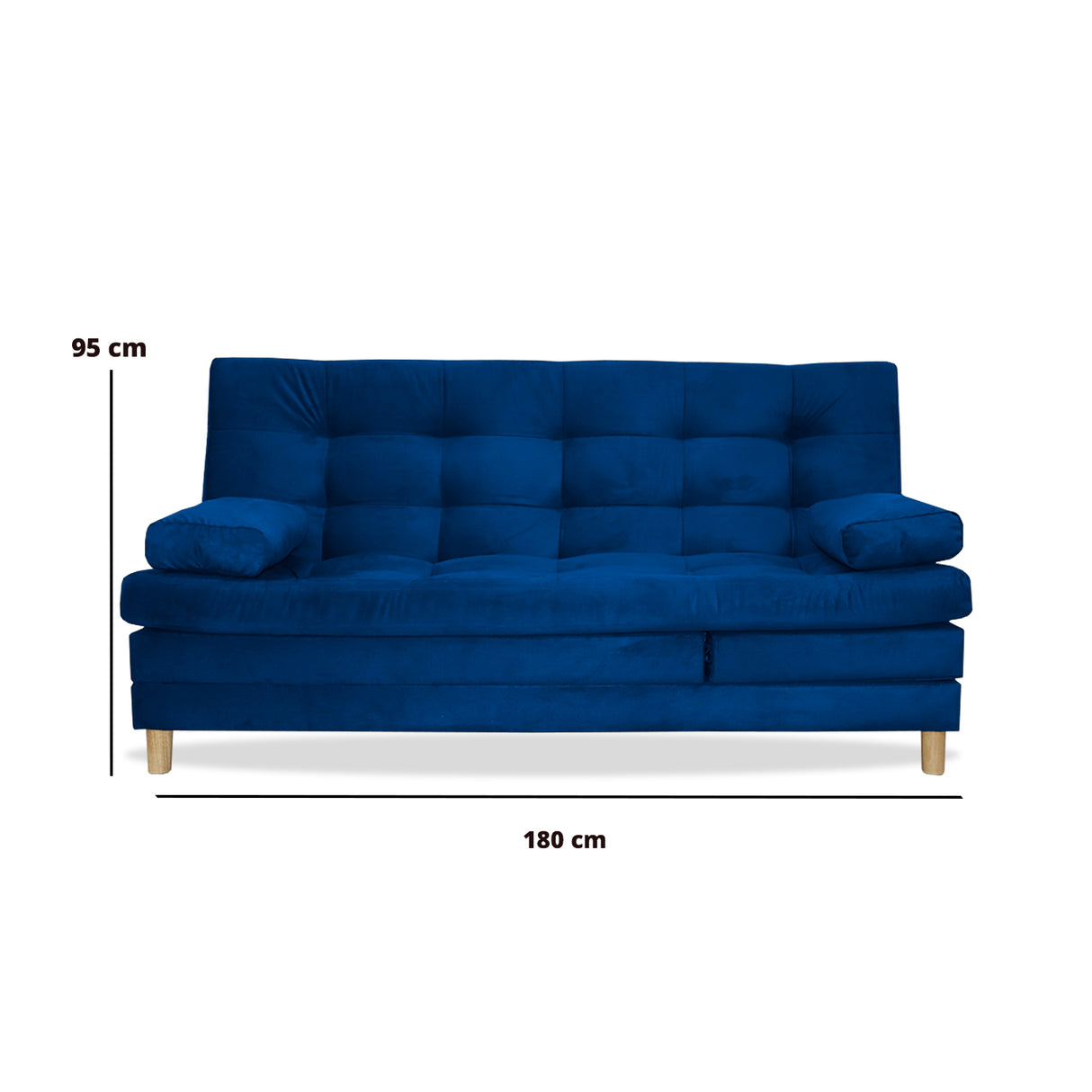 Sofacama Bieri Azul Petróleo 180x95cm de Tres Puestos Reclinable - Sofas y Poltronas | Bylmo