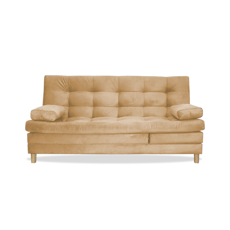 Sofacama Bieri Camel 180x95cm De Tres Puestos Reclinable