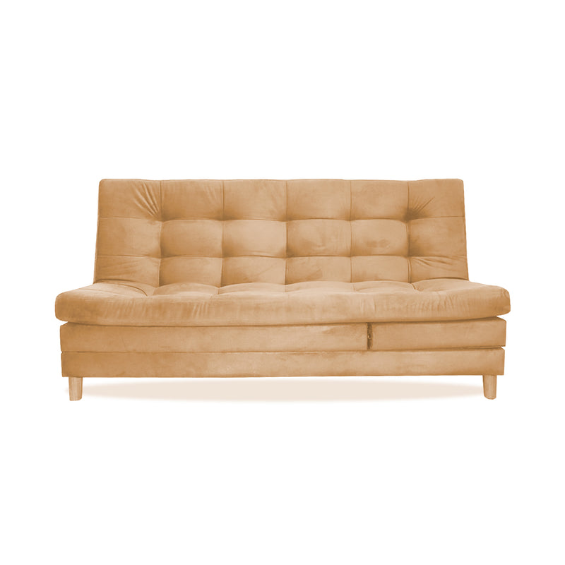 Sofacama Bieri Camel 180x95cm De Tres Puestos Reclinable