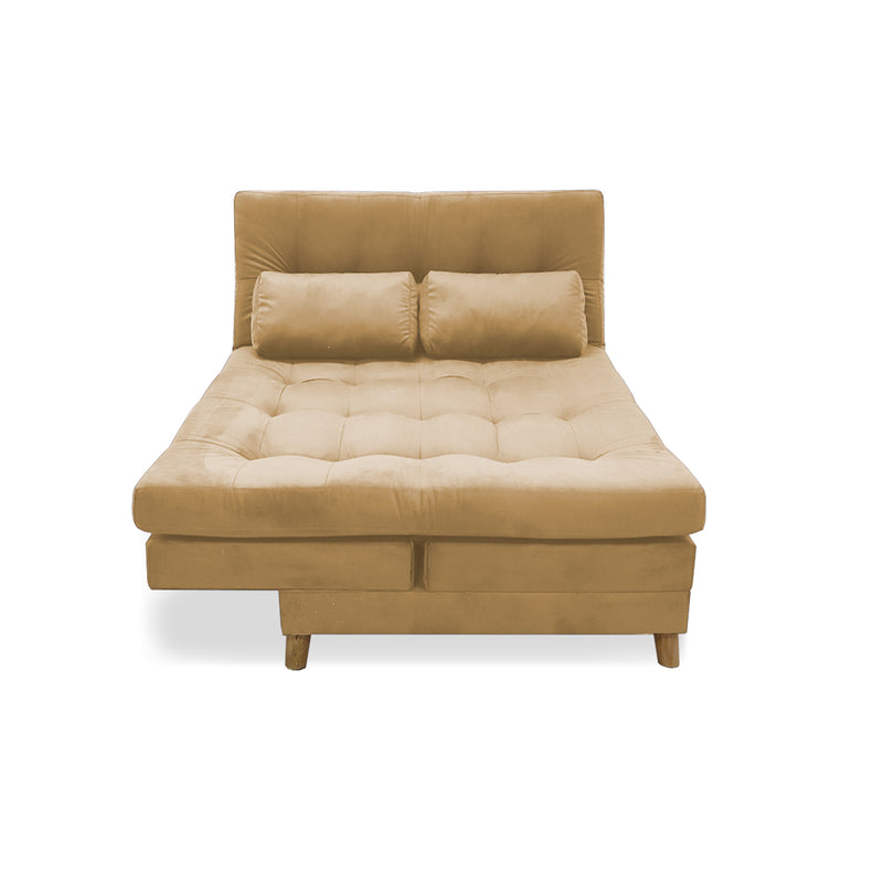 Sofacama Bieri Camel 180x95cm De Tres Puestos Reclinable