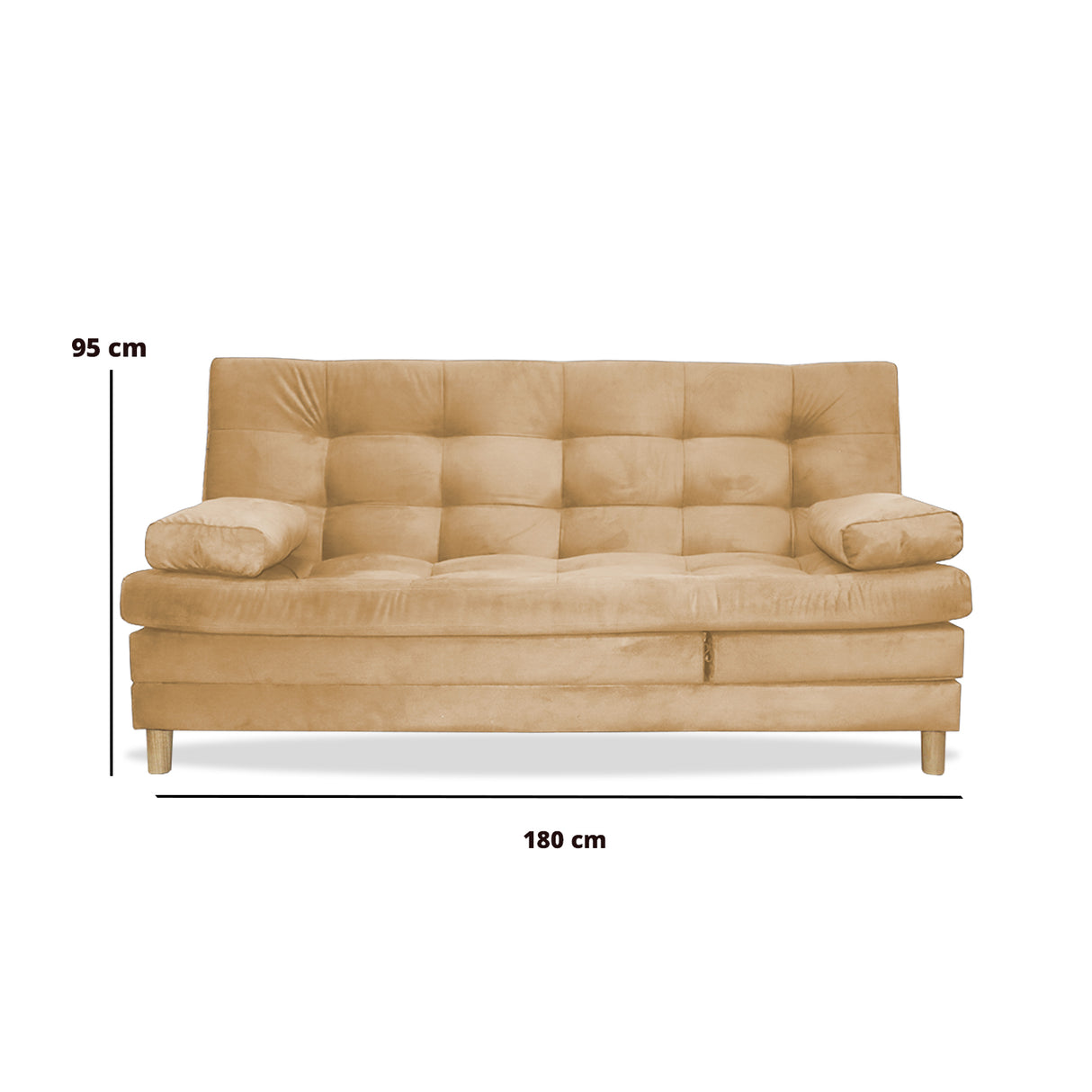 Sofacama Bieri Camel 180x95cm de Tres Puestos Reclinable - Sofas y Poltronas | Bylmo