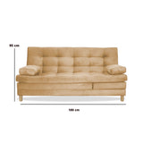 Sofacama Bieri Camel 180x95cm de Tres Puestos Reclinable - Sofas y Poltronas | Bylmo