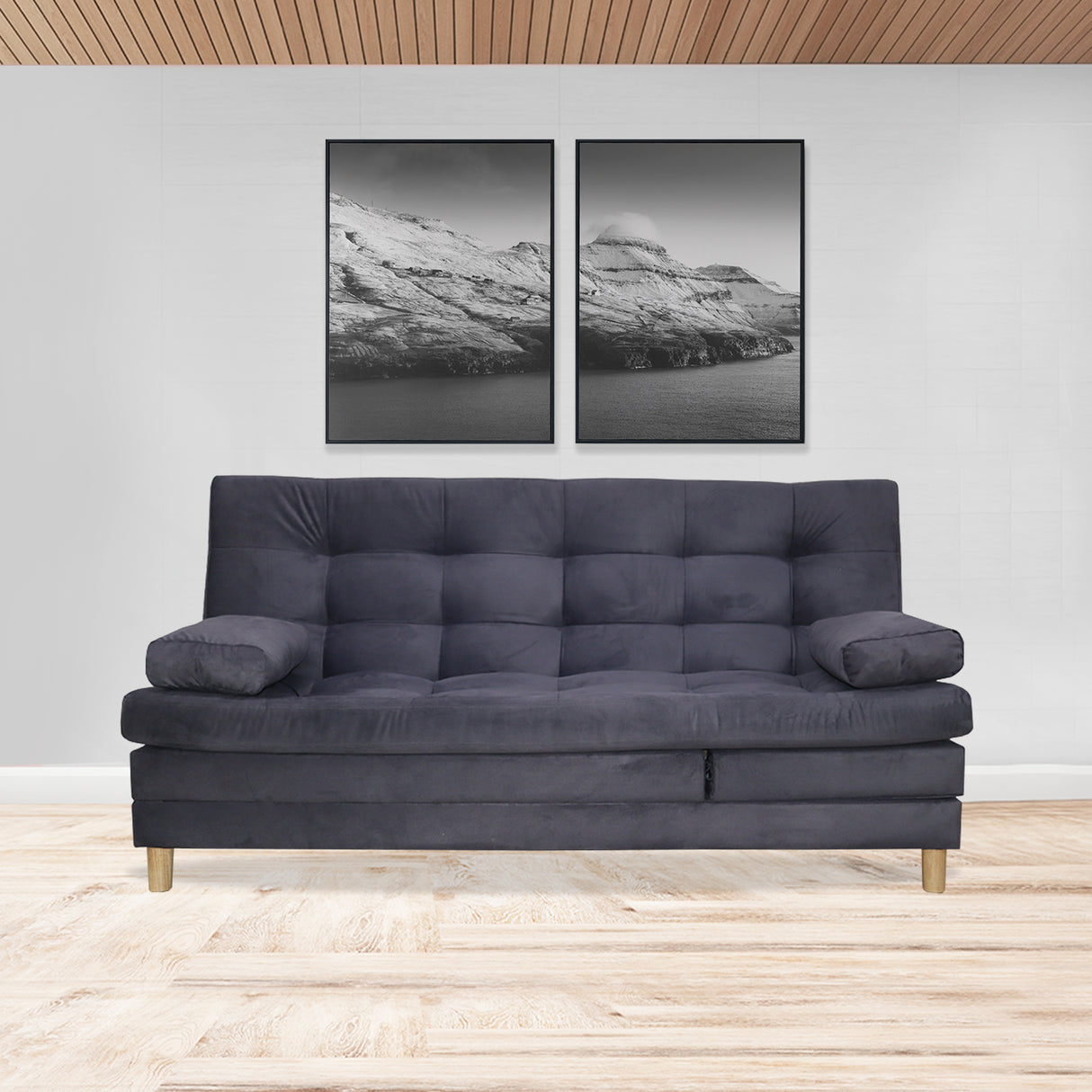 Sofacama Bieri Gris 180x95cm de Tres Puestos Reclinable - Sofas y Poltronas | Bylmo