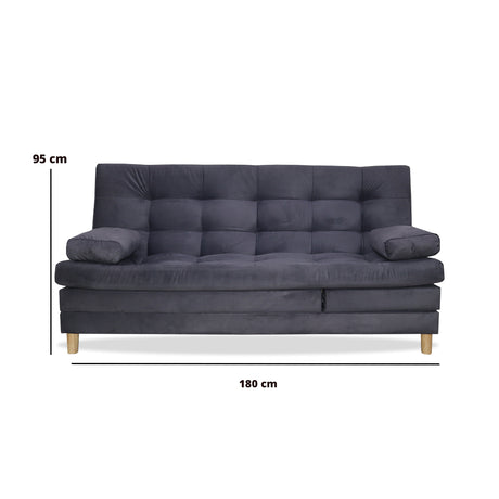 Sofacama Bieri Gris 180x95cm de Tres Puestos Reclinable - Sofas y Poltronas | Bylmo