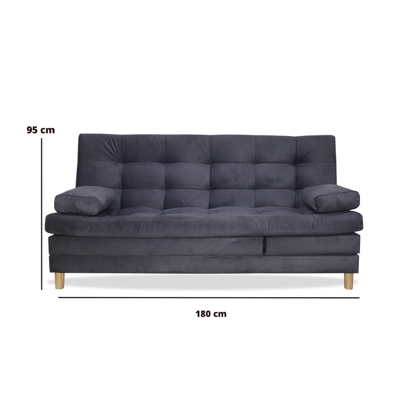 Sofacama Bieri Gris 180x95cm De Tres Puestos Reclinable