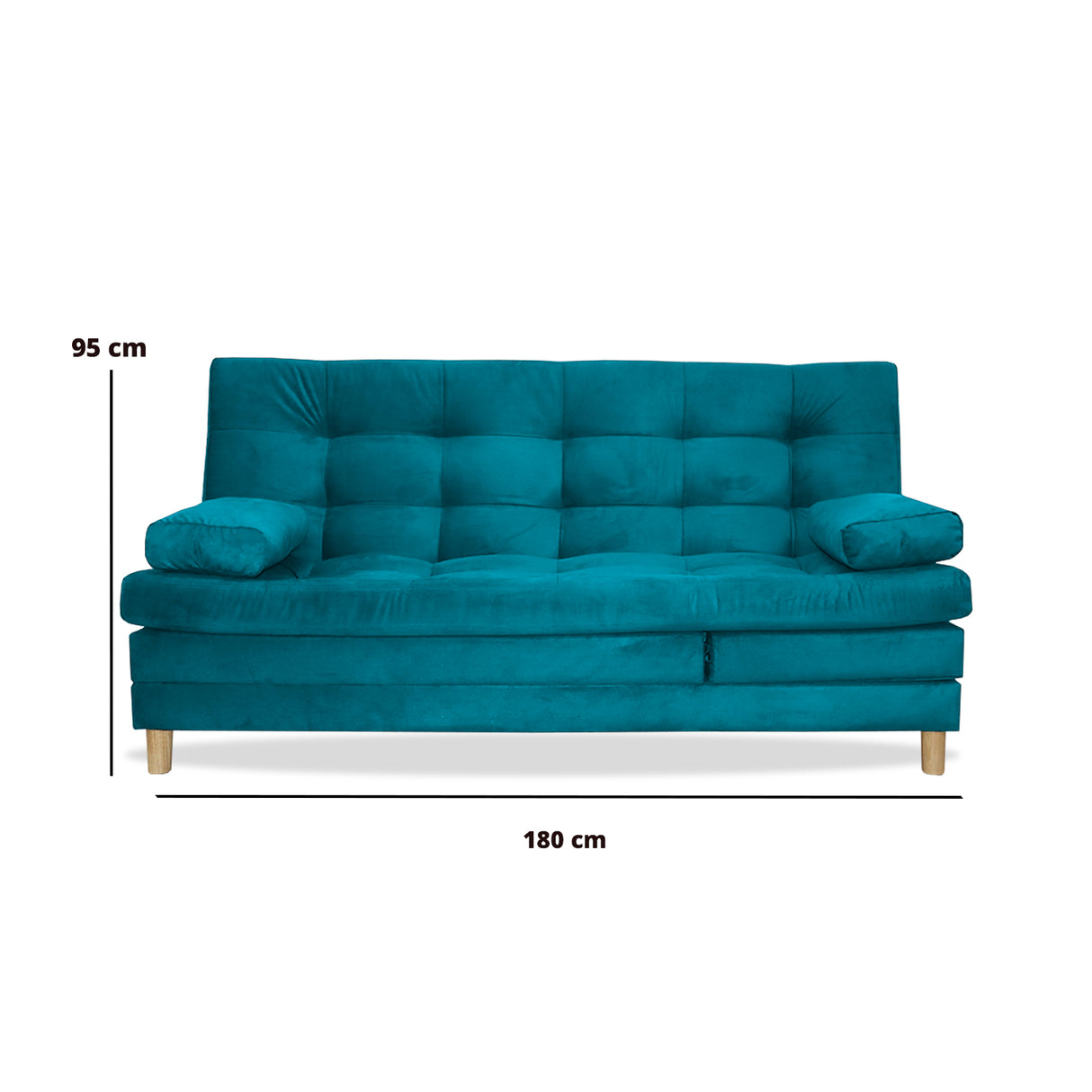 Sofacama Bieri Turquesa 180x95cm de Tres Puestos Reclinable - Sofas y Poltronas | Bylmo