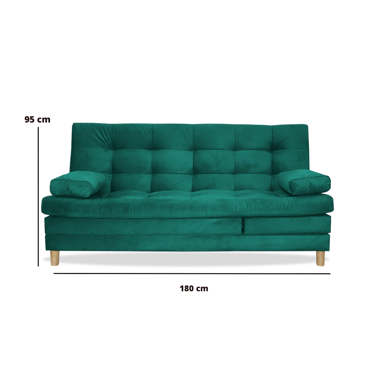 Sofacama Bieri Verde 180x95cm de Tres Puestos Reclinable - Sofas y Poltronas | Bylmo