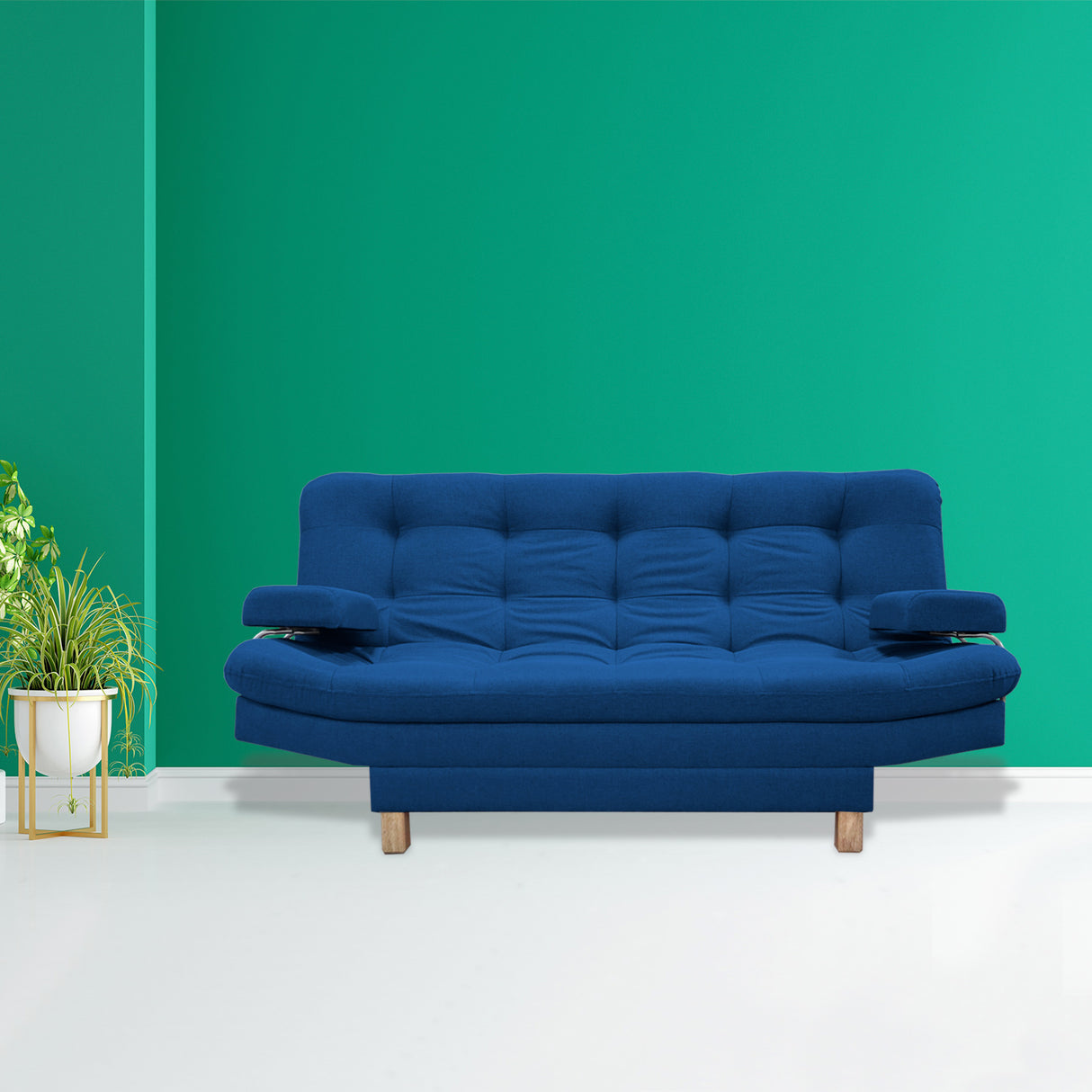 Sofacama Brunner Azul Petróleo 185x90cm de Tres Puestos Reclinable - Sofas y Poltronas | Bylmo