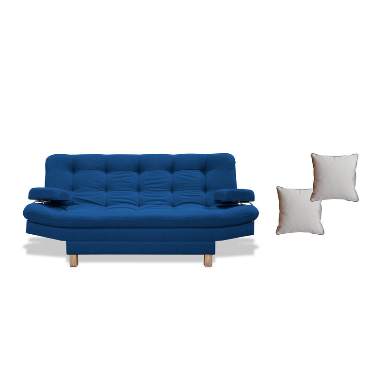 Sofacama Brunner Azul Petróleo 185x90cm De Tres Puestos Reclinable