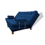 Sofacama Brunner Azul Petróleo 185x90cm De Tres Puestos Reclinable