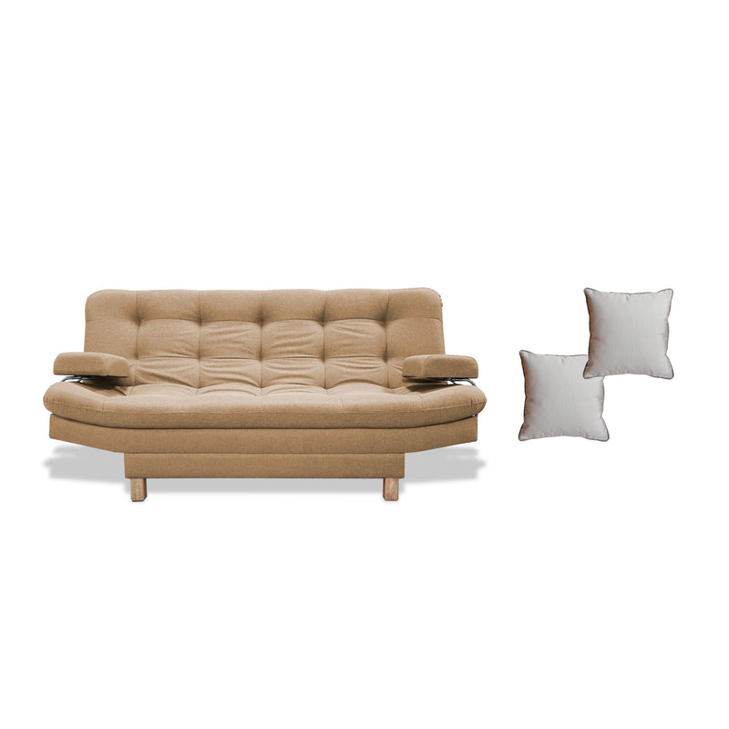 Sofacama Brunner Camel 185x90cm De Tres Puestos Reclinable