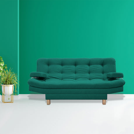 Sofacama Brunner Verde 185x90cm de Tres Puestos Reclinable - Sofas y Poltronas | Bylmo