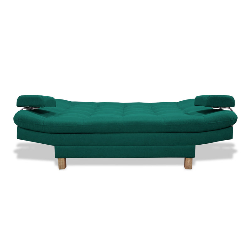 Sofacama Brunner Verde 185x90cm De Tres Puestos Reclinable