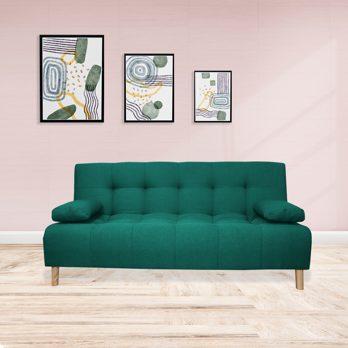 Sofacama Egli Verde 180x94cm de Tres Puestos Reclinable - Sofas y Poltronas | Bylmo