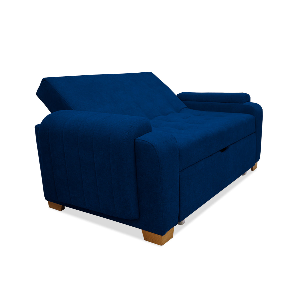 Sofacama Hartmann Azul Petróleo 180x94cm de Dos Puestos Reclinable - Sofas y Poltronas | Bylmo