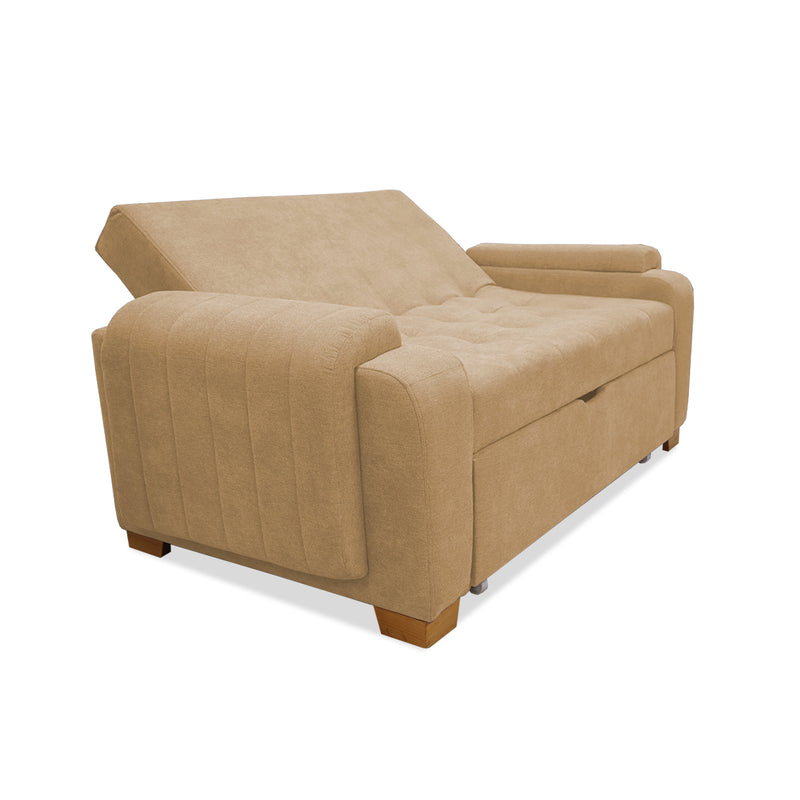 Sofacama Hartmann Camel 180x94cm De Dos Puestos Reclinable