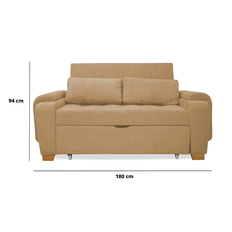 Sofacama Hartmann Camel 180x94cm de Dos Puestos Reclinable - Sofas y Poltronas | Bylmo