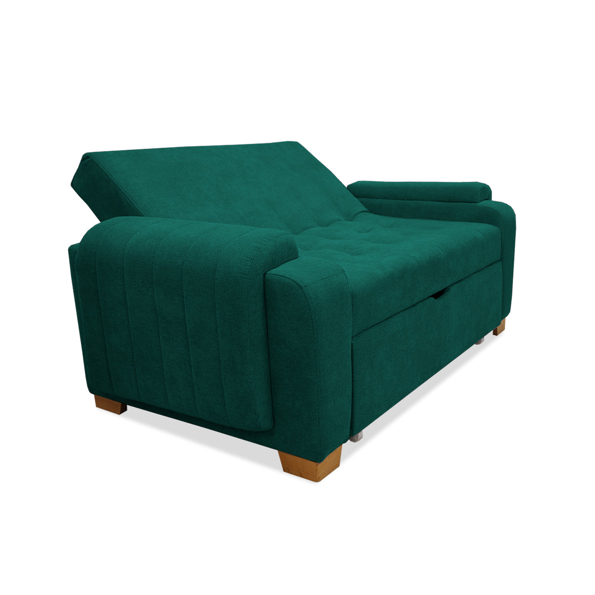 Sofacama Hartmann Verde 180x94cm de Dos Puestos Reclinable - Sofas y Poltronas | Bylmo