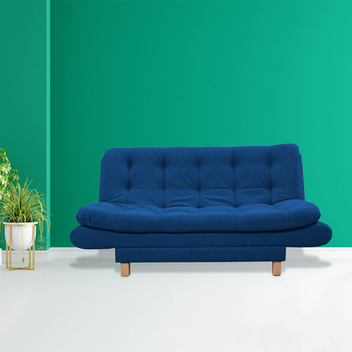 Sofacama Lehmann Azul Petróleo 175x90cm De Tres Puestos Reclinable