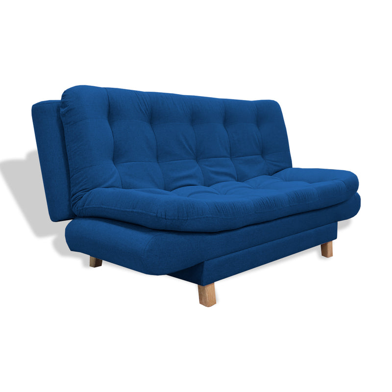 Sofacama Lehmann Azul Petróleo 175x90cm De Tres Puestos Reclinable