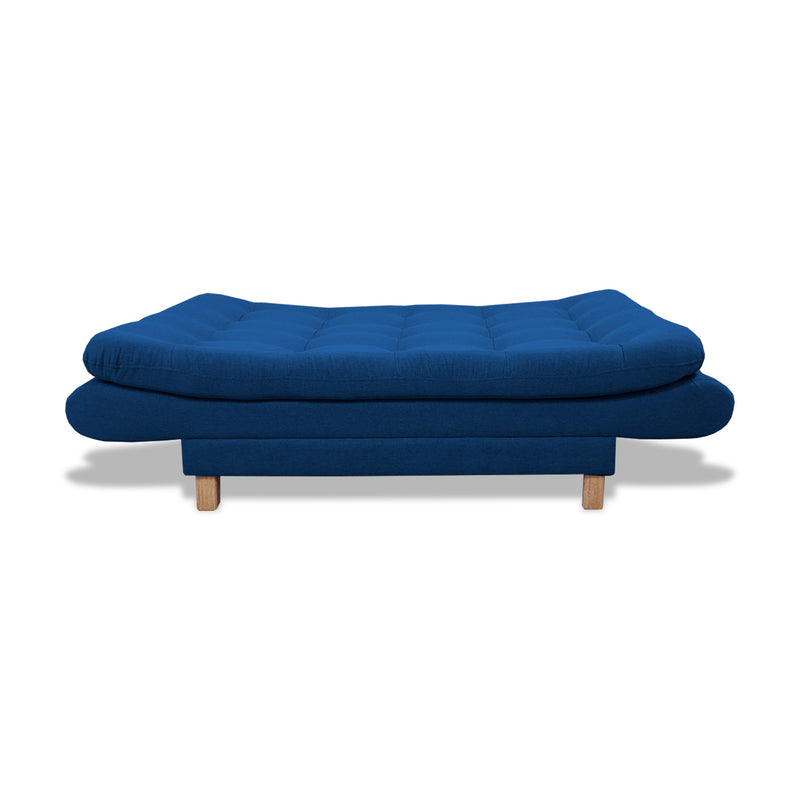 Sofacama Lehmann Azul Petróleo 175x90cm De Tres Puestos Reclinable