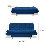 Sofacama Lehmann Azul Petróleo 175x90cm de Tres Puestos Reclinable - Sofas y Poltronas | Bylmo