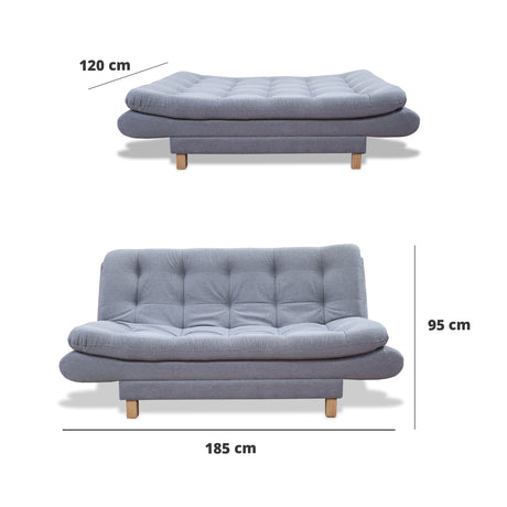 Sofacama Lehmann Gris 175x90cm de Tres Puestos Reclinable - Sofas y Poltronas | Bylmo