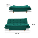 Sofacama Lehmann Verde 175x90cm de Tres Puestos Reclinable - Sofas y Poltronas | Bylmo