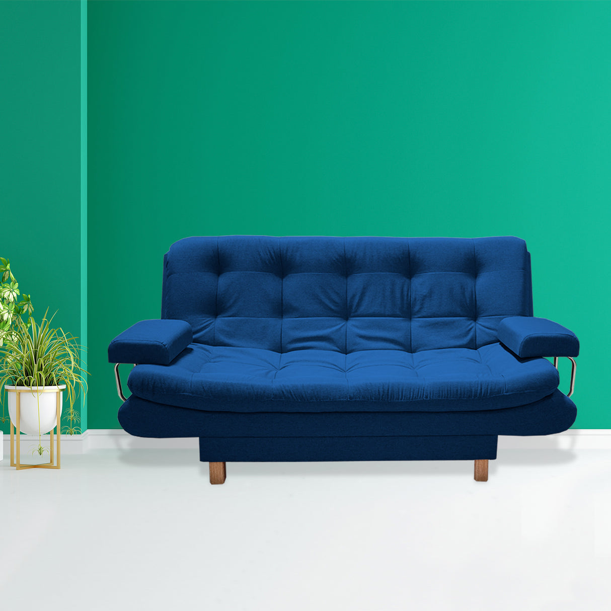 Sofacama Marti Azul Petróleo 175x90cm de Tres Puestos Reclinable - Sofas y Poltronas | Bylmo