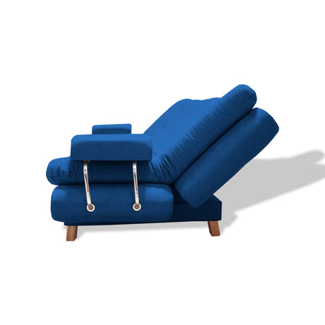 Sofacama Marti Azul Petróleo 175x90cm de Tres Puestos Reclinable - Sofas y Poltronas | Bylmo