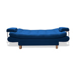 Sofacama Marti Azul Petróleo 175x90cm De Tres Puestos Reclinable