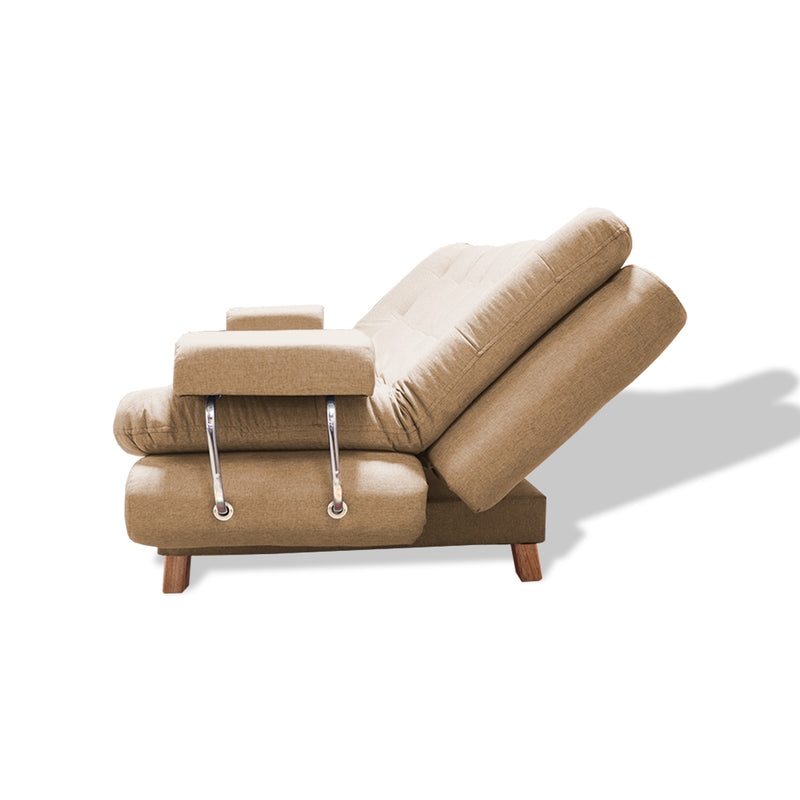 Sofacama Marti Camel 175x90cm De Tres Puestos Reclinable