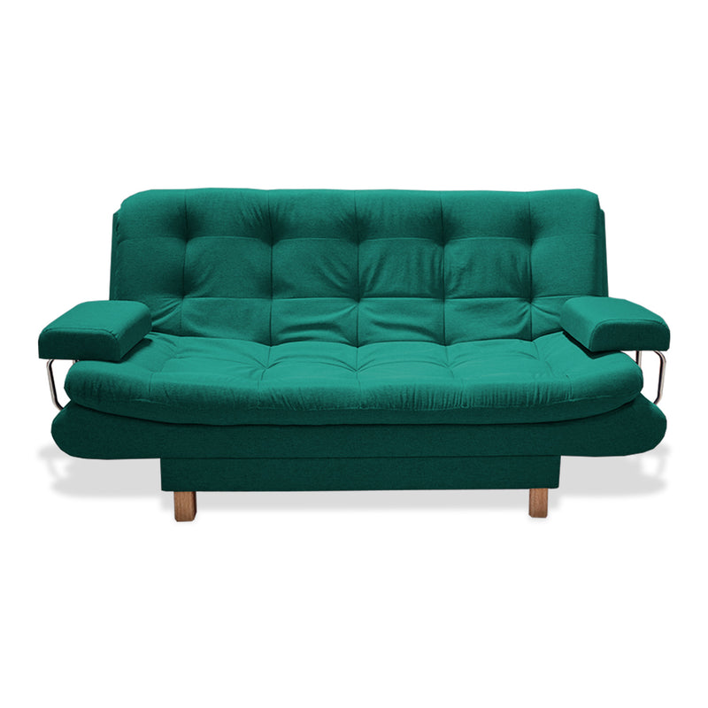 Sofacama Marti Verde 175x90cm De Tres Puestos Reclinable