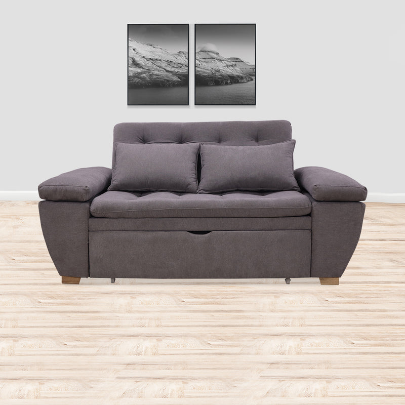 Sofacama Tobler Gris 180x95cm De Dos Puestos Reclinable