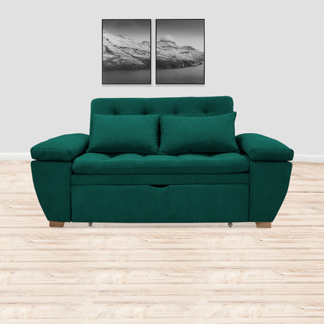 Sofacama Tobler Verde 180x95cm de Dos Puestos Reclinable - Sofas y Poltronas | Bylmo