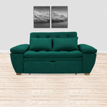 Sofacama Tobler Verde 180x95cm De Dos Puestos Reclinable