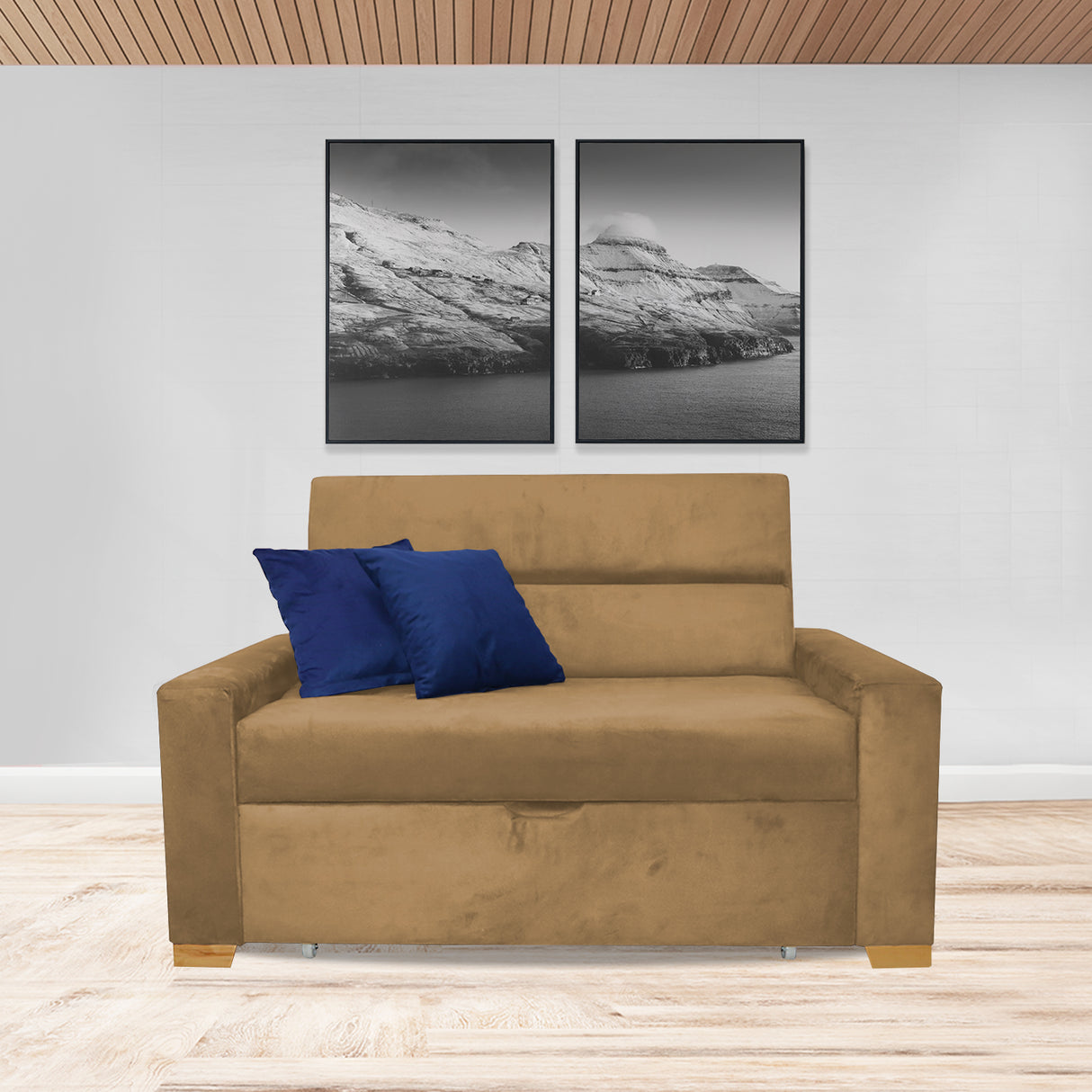 Sofacama Vogel Camel 150x94cm de Dos Puestos Reclinable - Sofas y Poltronas | Bylmo